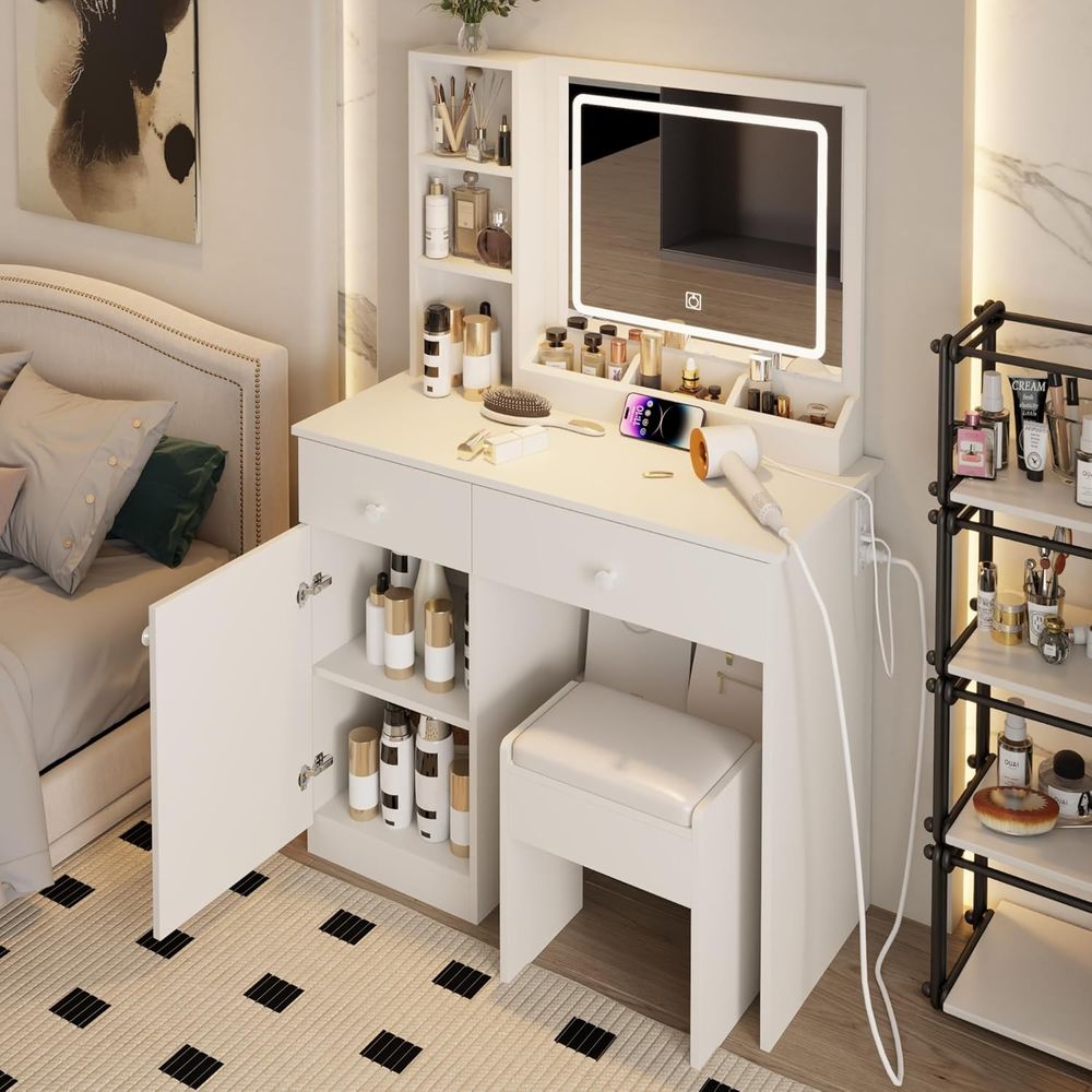 Beauty Makeup Outlet - Dring Table Set, Large Storage Space