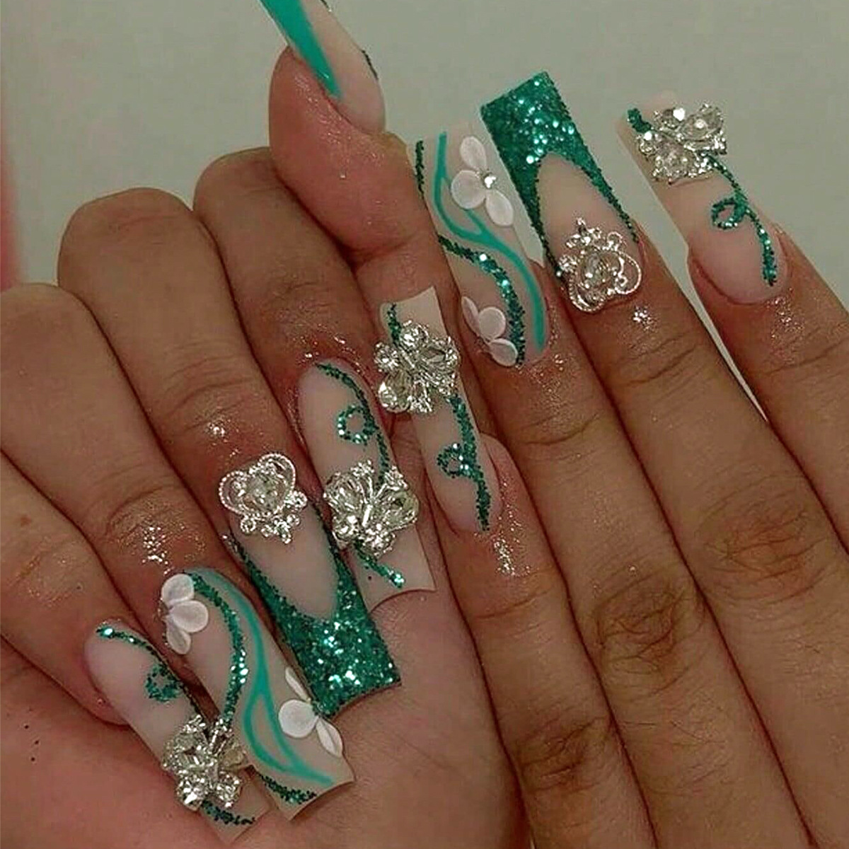 Nail Extension Tips - Long Coffin Press on Nails Ballerina