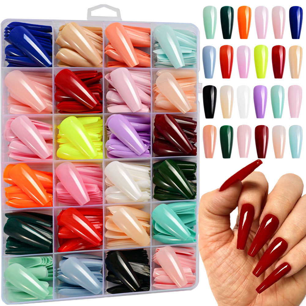576pcs/Box Colorful Fake Nails - Nail Extension Tips recension och pris
