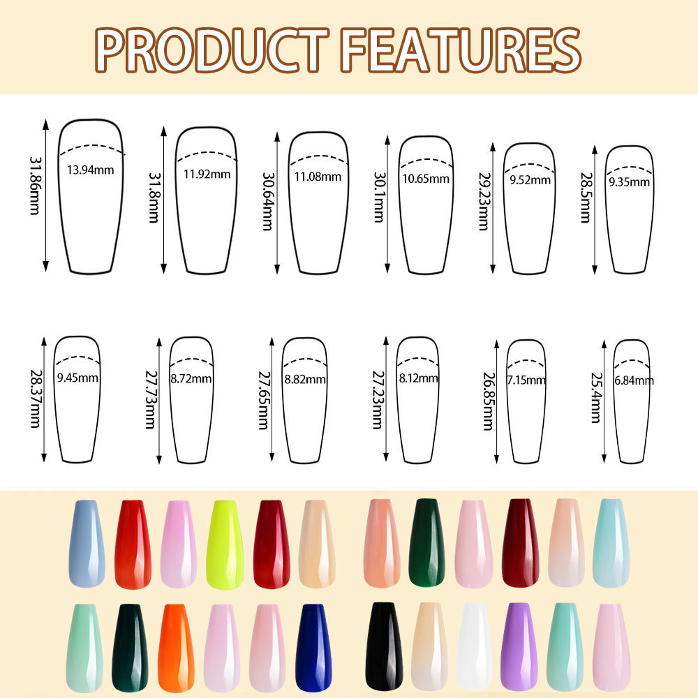 576pcs/Box Colorful Fake Nails - Nail Extension Tips recension och pris