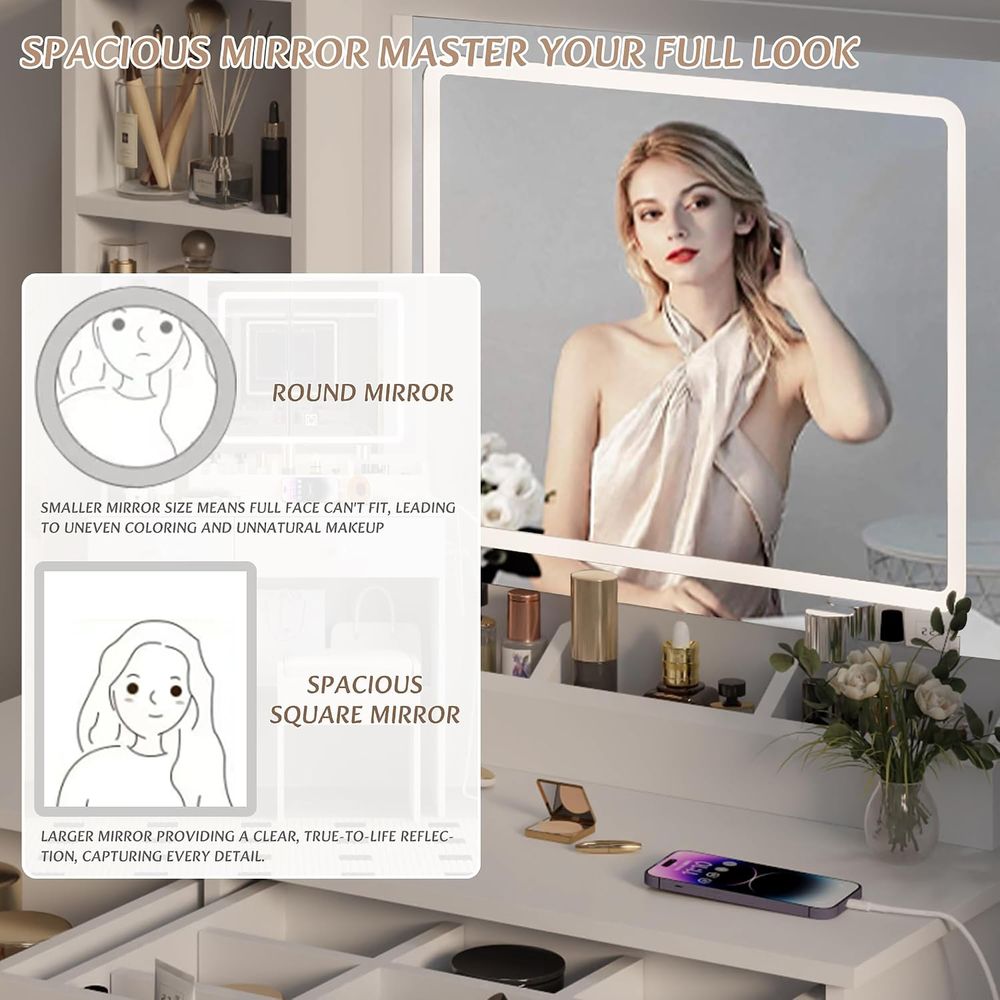 Dring Table Set, Large Storage - Beauty Makeup Outlet recension och pris