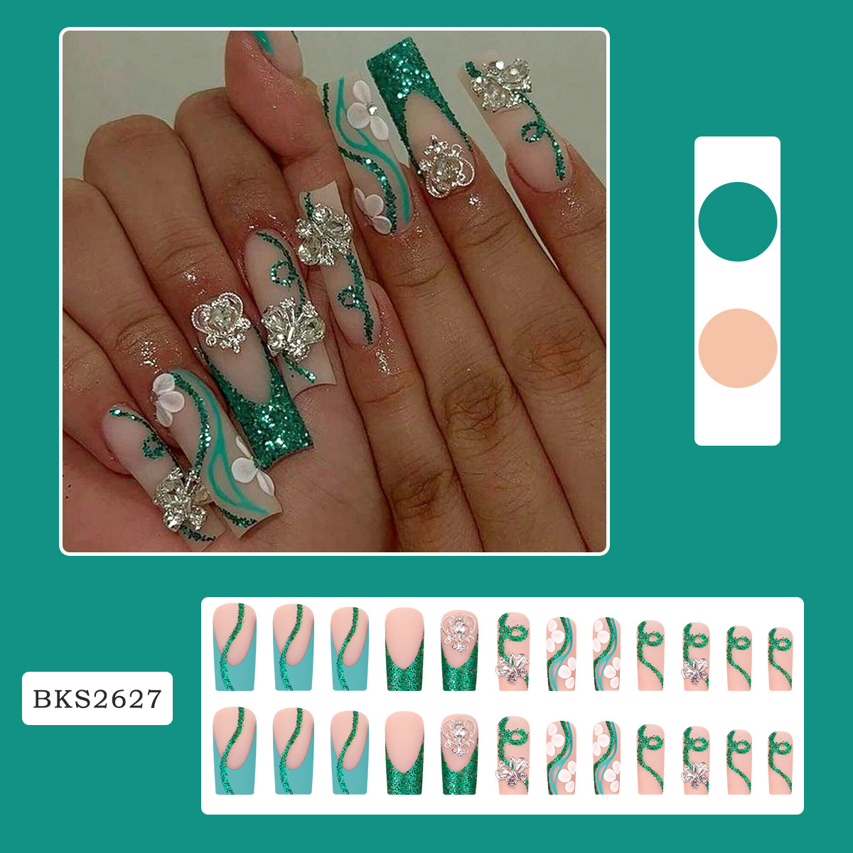 Long Coffin Press on Nails Bal - Nail Extension Tips recension och pris