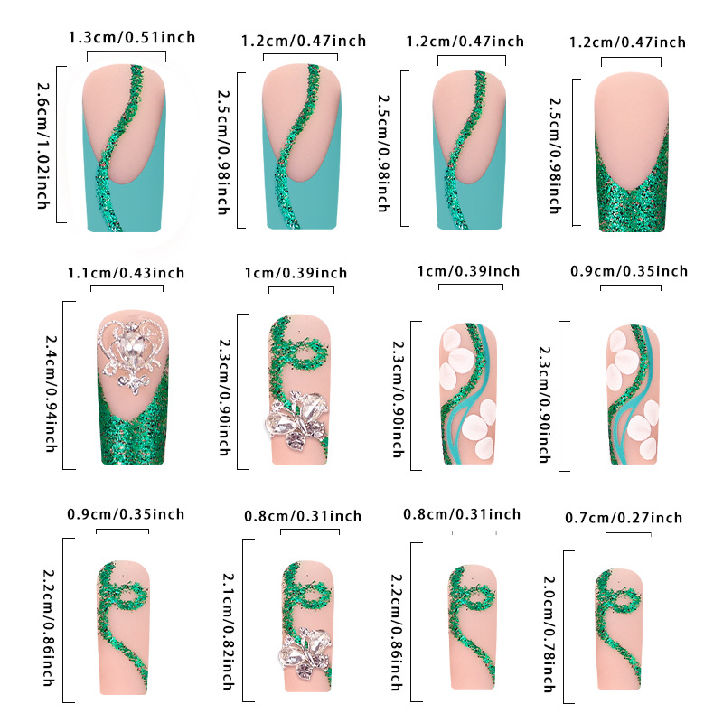 Long Coffin Press on Nails Bal - Nail Extension Tips recension och pris