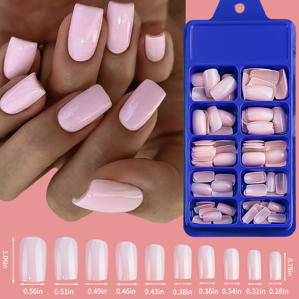 100/120pcs Pink White Press On - Nail Extension Tips recension och pris