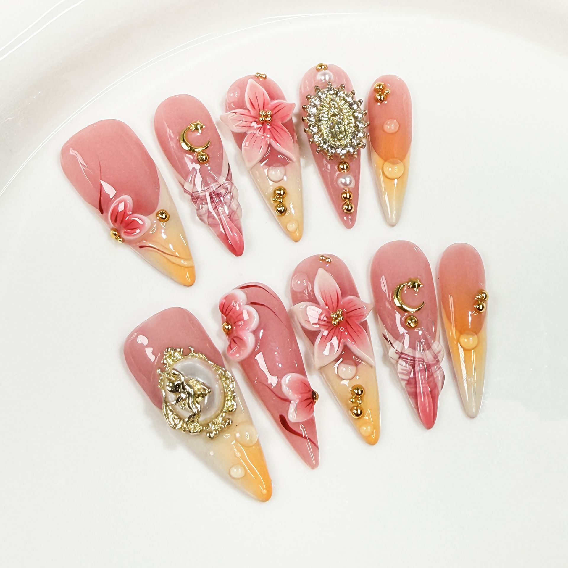 10Pcs Retro Long Stiletto Fake - Nail Extension Tips recension och pris