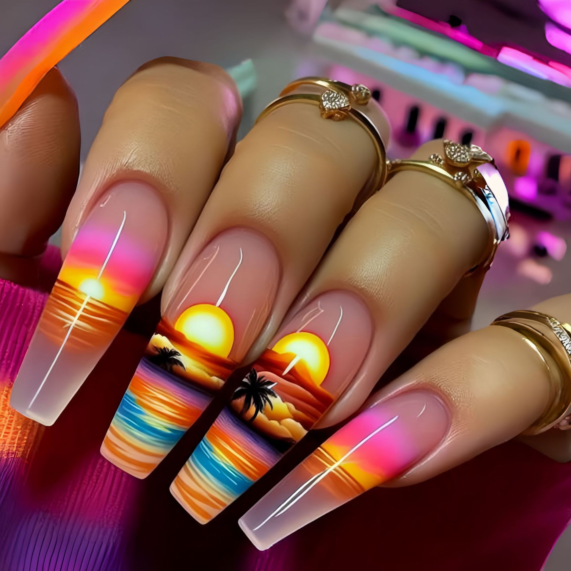 24pcs/set Medium long fake nai - Nail Extension Tips recension och pris