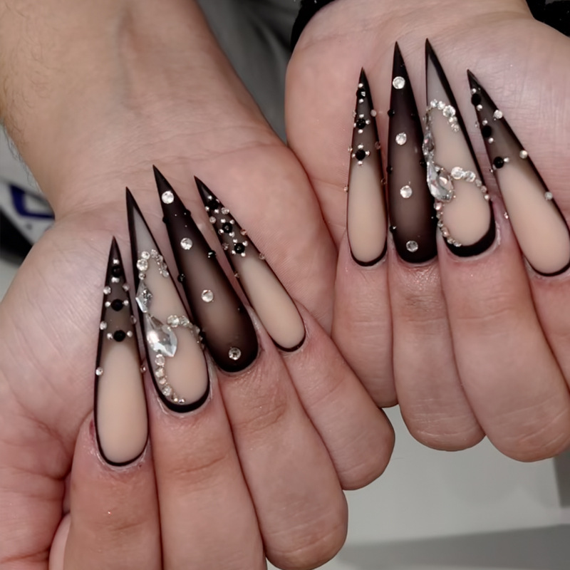 Long Pointed Press-On Nails wi - Nail Extension Tips recension och pris