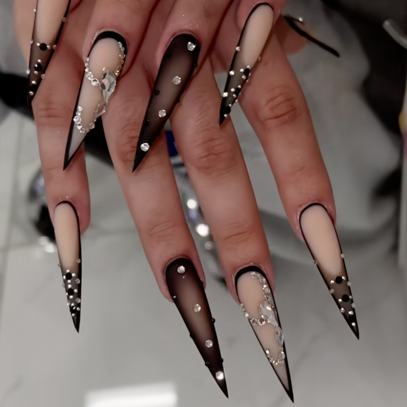 Long Pointed Press-On Nails wi - Nail Extension Tips recension och pris