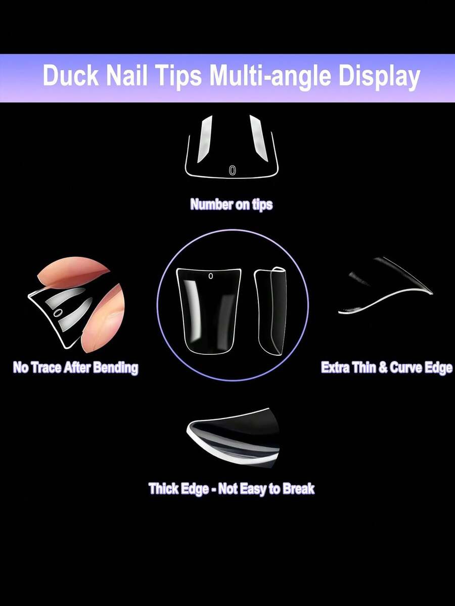120pcs Clear Duck Nail Tips Ac - Nail Extension Tips recension och pris